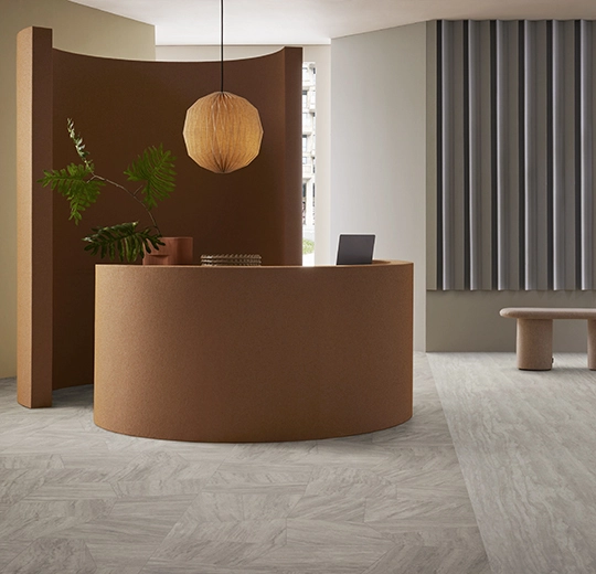 Verlegebild – heterogener Vinylbelag, Eternal Wood Material Colour – 36702 travertin prism