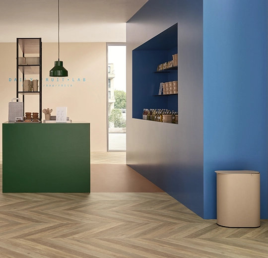 Verlegebild – heterogener Vinylbelag, Eternal Wood Material Colour – 36202 light herringbone