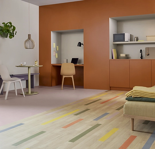 Verlegebild – heterogener Vinylbelag, Eternal Wood Material Colour – 36942 colourful planks