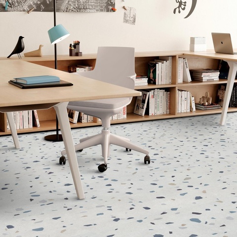 Verlegebild Art and Science Experiment Terrazzo PVC freie Design Diele  Misty, PVC-freie Design-Dielen: Planken und Fliesen