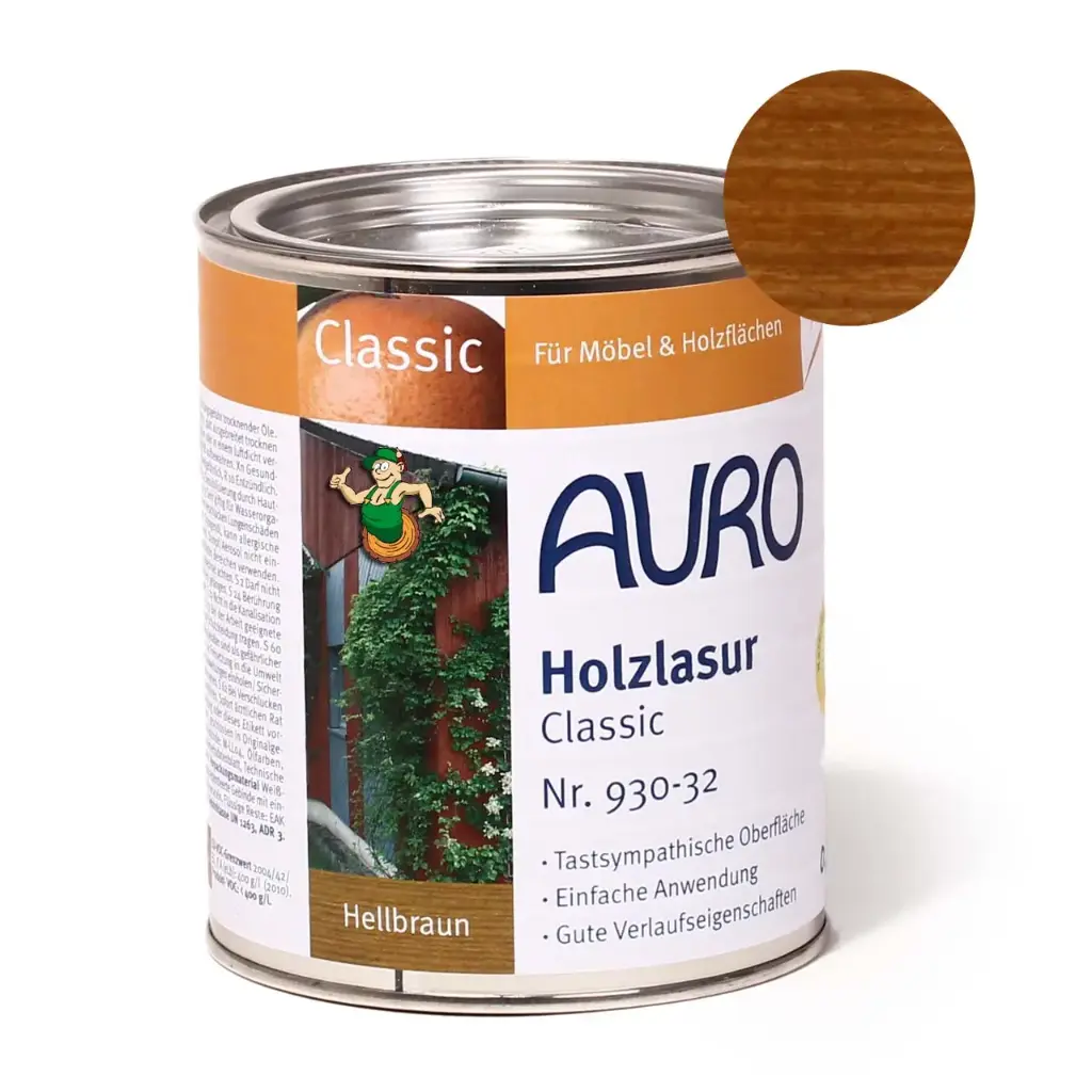 Produktbild – AURO Holzlasur Classic 930 2,5 l  – hellbraun