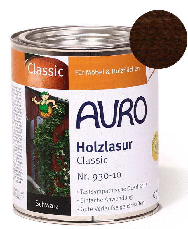 AURO Holzlasur Classic 930 10 l – Schwarz