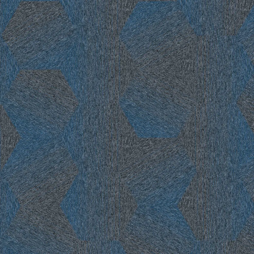 Produktbild – Teppichfliese Hexagon Detail, Complement, Feature Taskworx   – Feature Smoke Azure 83486