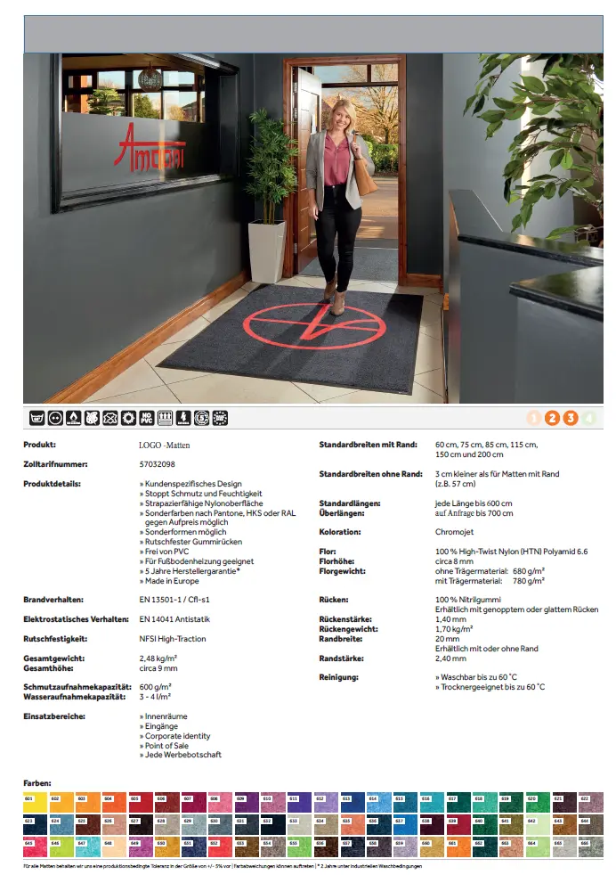 Produktbild – Logomatte Eingangsmatte Indoor – 665 / mit Trittrand